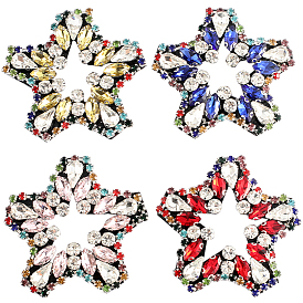 4 шт. 4 цвета, аппликации со стразами в виде звезд, пришиваем украшения к фурнитуре