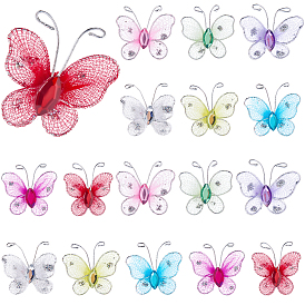 80шт. 8 цвета кружевные бабочки украшения для подставки, для украшения рабочего стола домашнего офиса, со стразами
