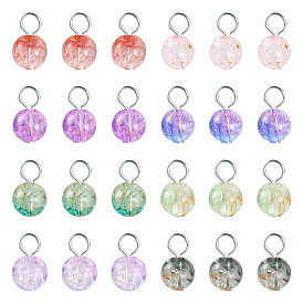 80 шт 8 стиль прозрачные акриловые подвески, круглые, с железной фурнитурой