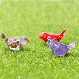 Фигурки птиц из смолы, с крошками драгоценных камней внутри статуй для украшения домашнего офиса