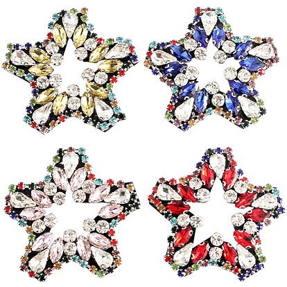 4 шт. 4 цвета, аппликации со стразами в виде звезд, пришиваем украшения к фурнитуре
