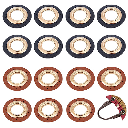 8 сумки 2 цвета искусственная кожа pu нашивка с люверсами, для аксессуаров сумки, плоско-круглые, разноцветные