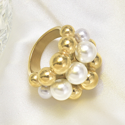 316l хирургическая нержавеющая сталь с круглыми бусинами из ракушечного жемчуга для женщин