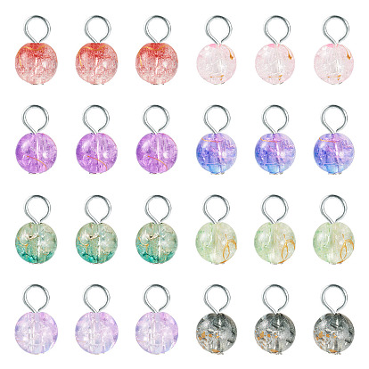 80 шт 8 стиль прозрачные акриловые подвески, круглые, с железной фурнитурой