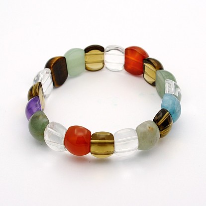 Edelstein-ovale Perle Stretch-Armbänder, 55~60 mm