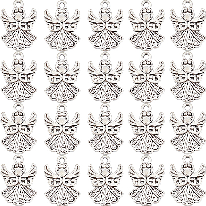 Сплавочные подвески тибетского стиля, без кадмия и без свинца, ангел