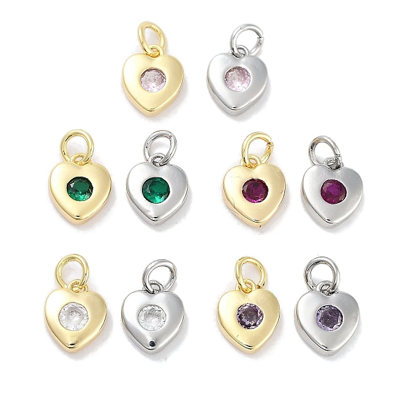 Латунные микро проложить кубического циркония прелести, без кадмия, без никеля и без свинца, с целью перехода в кольце, сердце