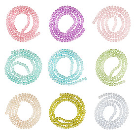 9 нити 9 цвета ниток стекляруса, граненые, рондель