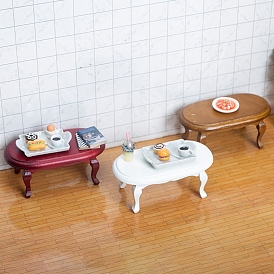 Wood Table Miniature Ornaments, Micro Landscape Home Dollhouse Furniture Accessories, Pretending Prop Decoration