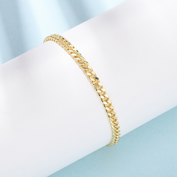 Браслеты-цепочки из латуни для женщин, долговечный, стойки покрытие, без кадмия и без свинца