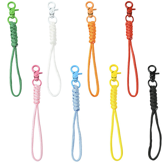 16Pcs 8 Colors Polyester Mobile Straps, with Alloy Swivel Clasps