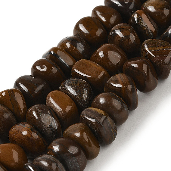 Natural Tiger Iron Beads Strands, Nuggets, Tumbled Stone