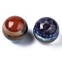 Assemblées jaspe rouge naturel & jade topaze & oeil de tigre & aventurine verte & jaspe tache bleu & lapis lazuli & perles d'améthyste, ronde, pas de trous / non percés, pour création de fil enroulé pendentif 