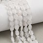 Naturelles cristal de quartz brins de perles, cristal de roche, facette, Ovale Plat