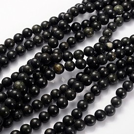 Perles en pierres gemme, serpentine naturelle / pierre verte, ronde, vert olive