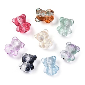 Прозрачные стеклянные бусины, медведь, градиент цвета