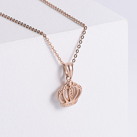 Ожерелья из нержавеющей стали в винтажном стиле с подвеской в виде короны