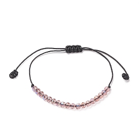 Transparentes Armband aus geflochtenen Glasperlen, verstellbares Armband für Frauen