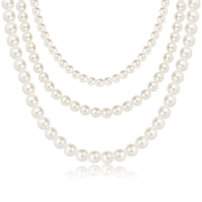Minimalist Triple Layered Pearl Necklace with Vintage Baroque Charm for Women
