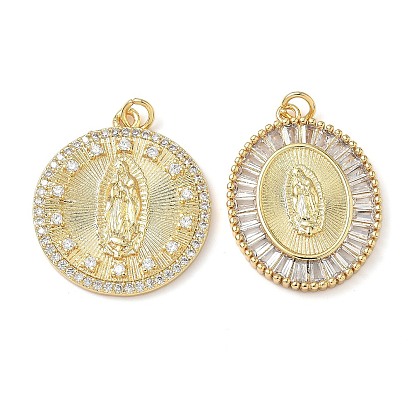 Латунные микро проложить кубического циркония подвески, Дева Мария, без свинца и без кадмия, долговечный, с целью перехода в кольце