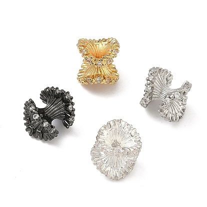 Латунные прозрачные бусины из кубического циркония, без кадмия и без свинца, стойки покрытие, долговечный, двойной расширяющийся