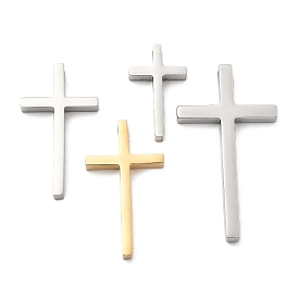 Ion Plating(IP) 304 Stainless Steel Pendants, Cross Charm