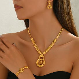 Элегантные комплекты из латунных листьев в ближневосточном стиле для женщин