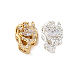 Стойки обшивки латунь микро проложить кубического циркония бусы, со стеклом, долговечный, без свинца и без кадмия, крыло