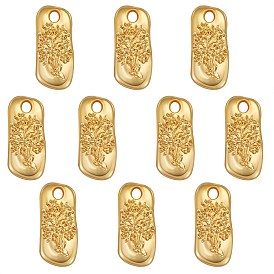 10Pcs Brass Pendants, Long-Lasting Plated, Oval with Tree & Word Dream