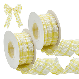 2 свертывает полиэфирные ленты, шотландка шаблон, для упаковки подарков