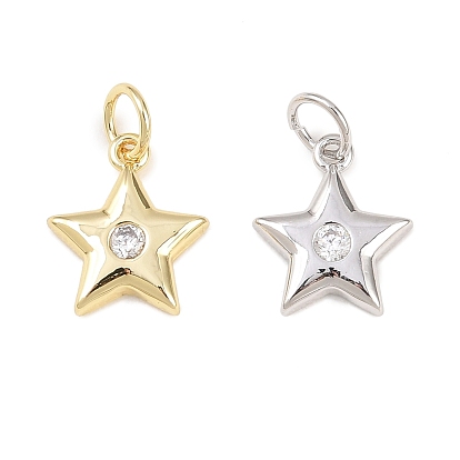 Латунные микро проложить кубического циркония прелести, звезды прелести, без свинца и без кадмия, долговечный, стойки покрытие