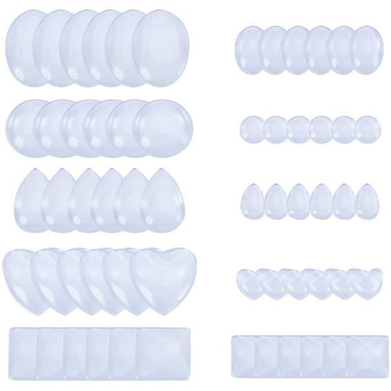 Прозрачные стеклянные кабошоны, разнообразные