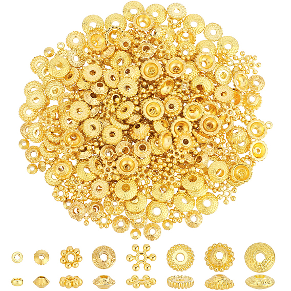 400Pcs 8 Styles Alloy & Brass Spacer Beads Findings Kits