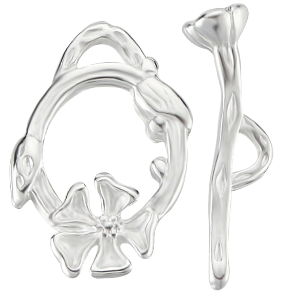 10 шт. экологически чистые латунные застежки-тоглы, без кадмия и без свинца, долговечный, Кольцо с цветком