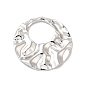 Ion Plating(IP) 304 Stainless Steel Pendants, Textured, Round Ring Charm