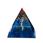 Пирамида из оргонита, смола и стекло, демонстрационные украшения, с натуральной кварцевой крошкой внутри, для украшения рабочего стола домашнего офиса