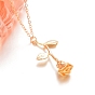 Valentine's Day Theme Alloy Pendant Necklaces, Rose