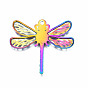 Rainbow Color Alloy Pendant Cabochon Settings, Cadmium Free & Nickel Free & Lead Free, Dragonfly