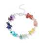 Natural & Synthetic Mixed Gemstone Chips Beaded Bracelet, 7 Chakra Jewelry for Women