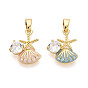 Латунные микропаве прозрачные кубические циркониевые подвески, подвески в виде морской звезды с ракушкой, с эмалью, реальный 18 k позолоченный