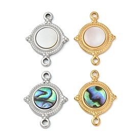 304 плоские круглые подвески-соединители из натуральной нержавеющей стали, ионное покрытие (ip)