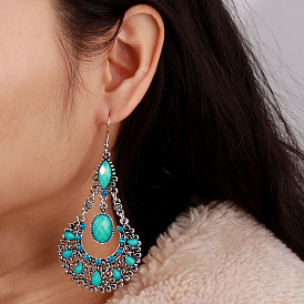 W433 Jewelry Fashion Hollow Water Drop Earrings Travel Gift Retro Geometric Earrings