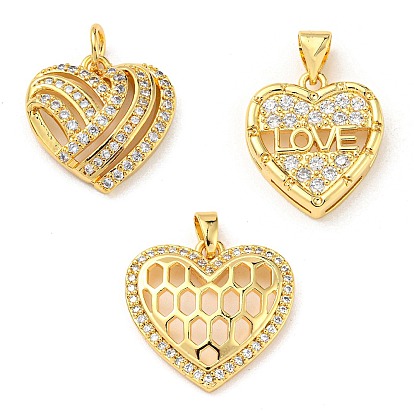 Латунь с кубическим цирконием подвеской, без кадмия и без свинца, сердце