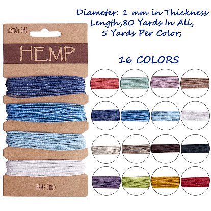 16 Colors Jute Cord, Jute String, for Arts Crafts DIY Decoration Gift Wrapping