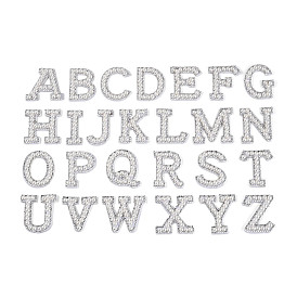 26шт. кабошоны из АБС-пластика с имитацией жемчуга, страз и ткани в виде букв, кремово-белые