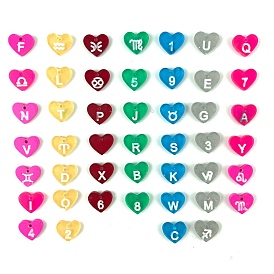 DIY Heart Pendants Silicone Molds, Resin Casting Molds, For UV Resin, Epoxy Resin Craft Making, Alphabet & Constellation & Number