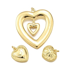 Латунные подвески, сердце, стойки покрытие, долговечный, без свинца и без кадмия, с целью перехода в кольце