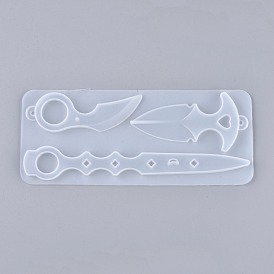 Self-Defense Keychain Silicone Molds, Resin Casting Molds, For UV Resin, Epoxy Resin Jewelry Making, Knife