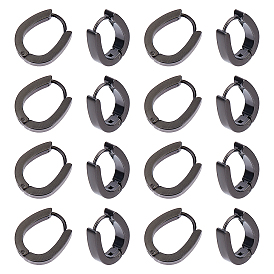 10 Pairs 304 Stainless Steel Hoop Earrings, Hypoallergenic Earrings, Oval