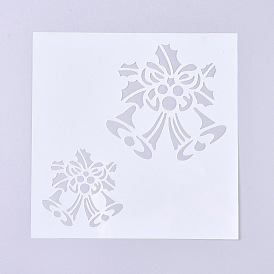 Christmas Theme Plastic Reusable Drawing Painting Stencils Templates, for Painting on Fabric Canvas Tiles Floor Furniture Wood, Bell